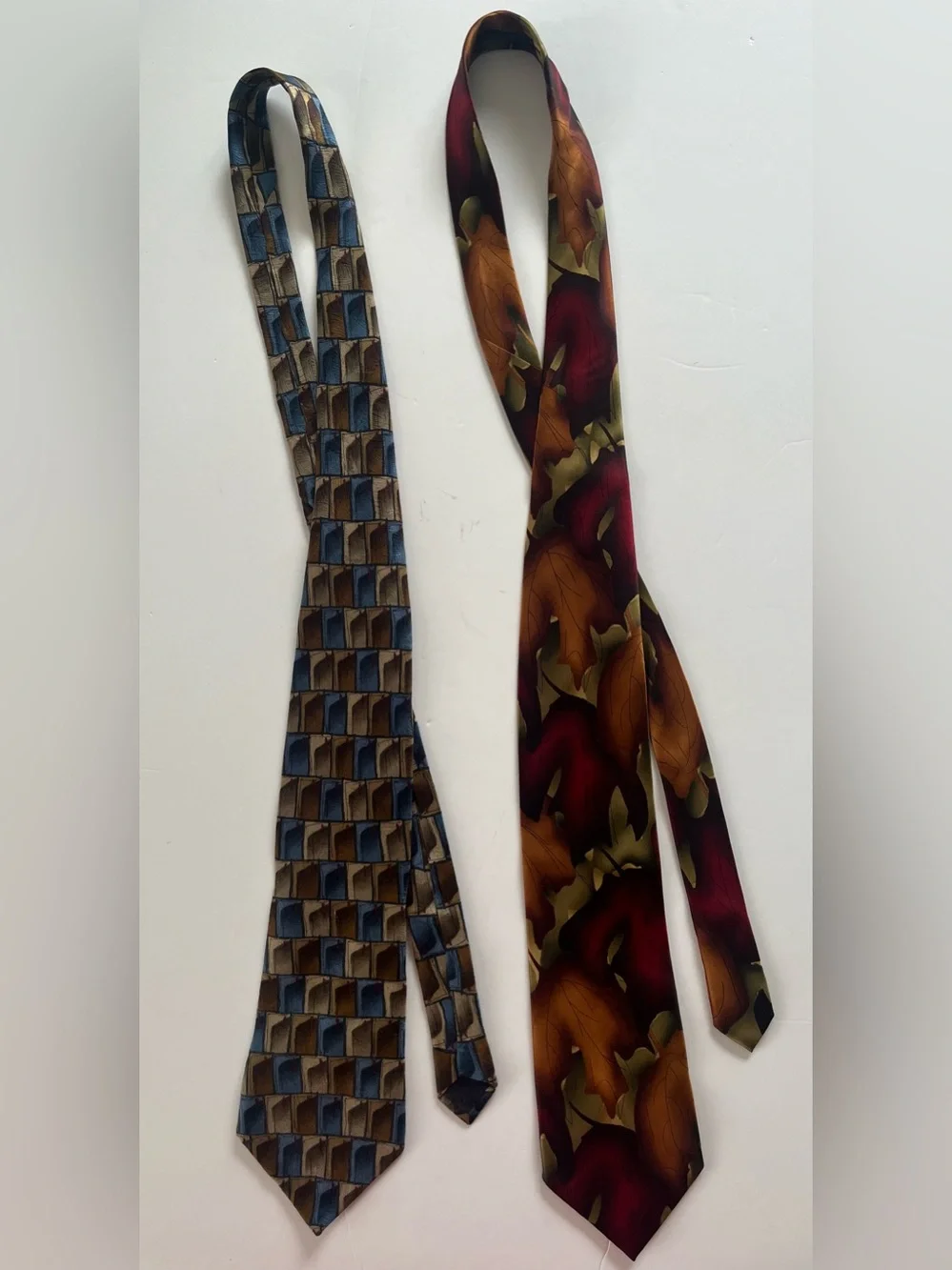 Vintage J.Garcia 100% Silk Ties Set of 2 - Floating Planes & Butterfly Study II